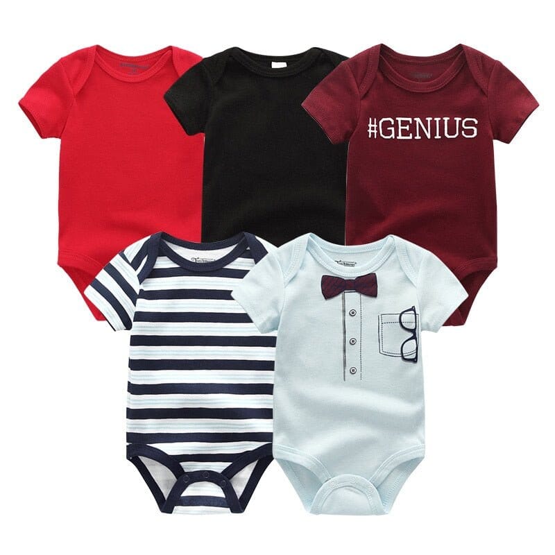 5 PCs Unisex Baby Bodysuit Set - My Store