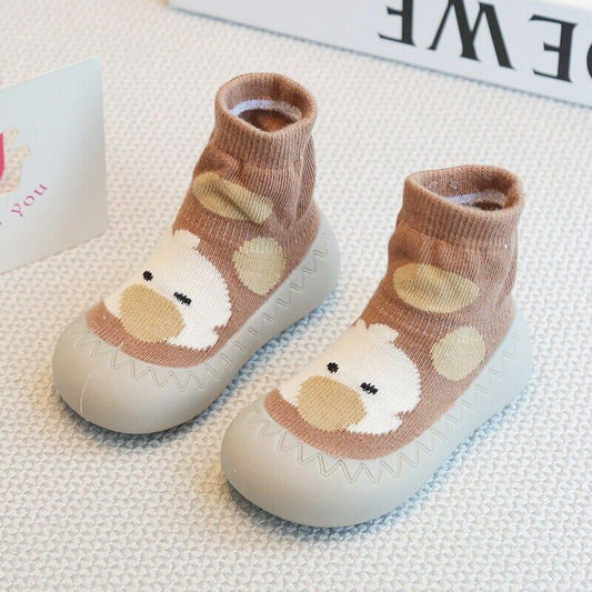 Animal-Face Baby Sock Shoes for First WalkersKiddiekit