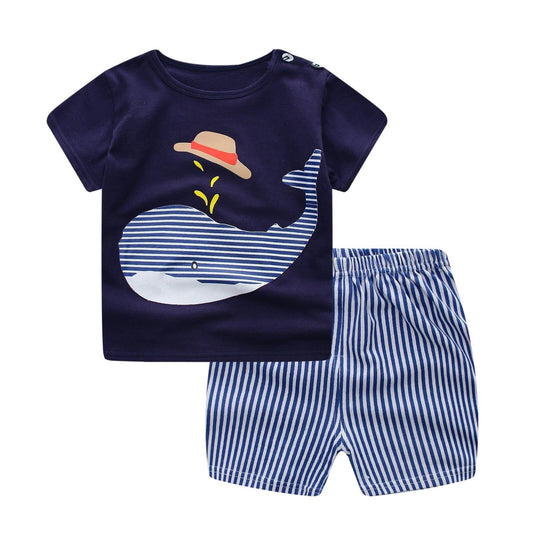 Cotton Leisure Set for Baby Boys: T-shirt + Shorts