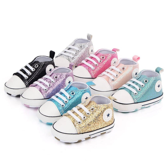Girls' Bling Canvas Baby Shoes - My Store